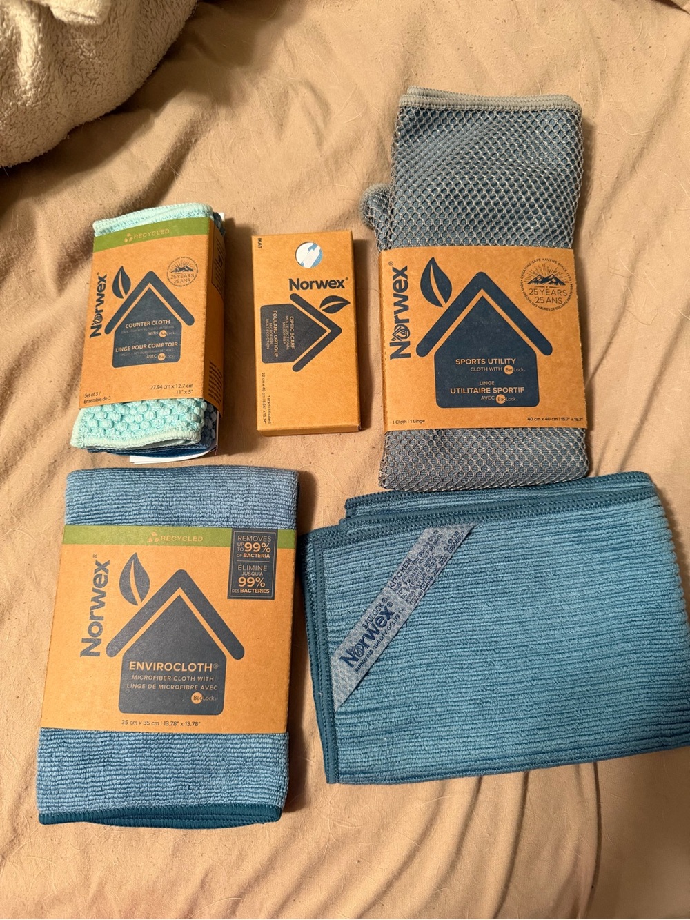 Norwex Blue Microfiber Cleaning Cloth Bundle - EnviroCloth & Utility Cloths
